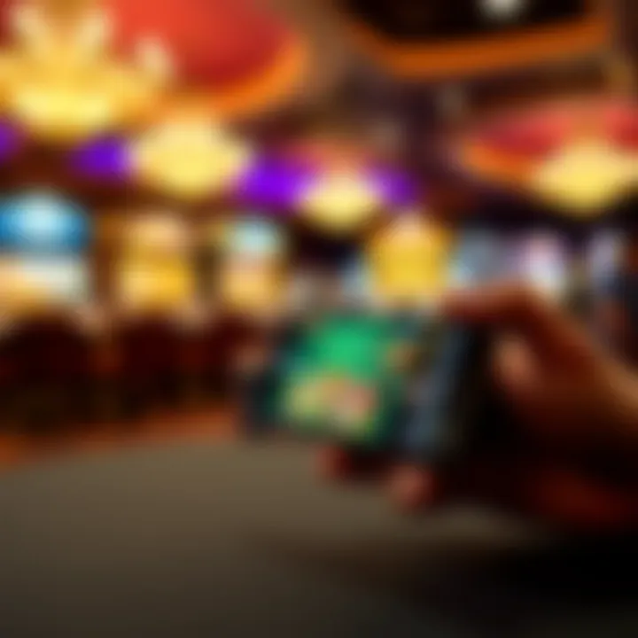 Mobile device displaying online casino games