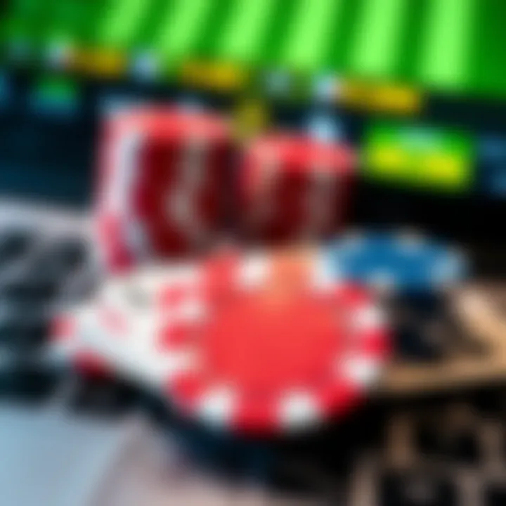 Poker Chips and Cards on a MacBook Close-up of poker chips and cards on a MacBook keyboard