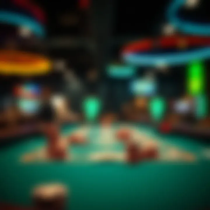 Online Poker Table in New York A vibrant online poker table representing New York's gambling scene