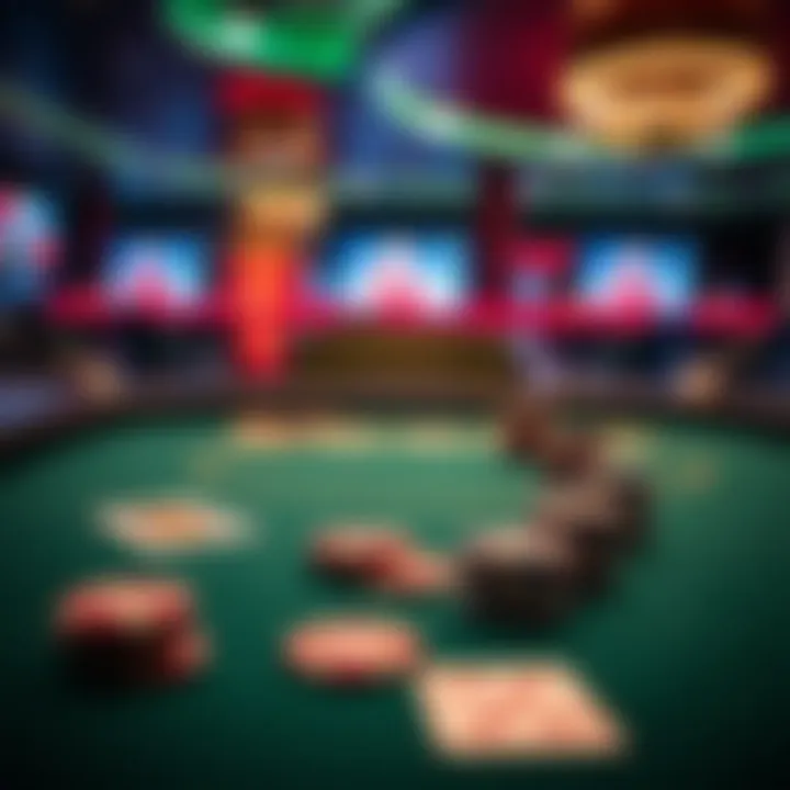 Virtual Poker Table Overview Virtual poker table showcasing various chips and cards