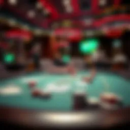 A digital poker table filled with virtual cards and chips