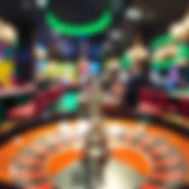 Thrilling Roulette Experience Exciting roulette table at a bustling casino