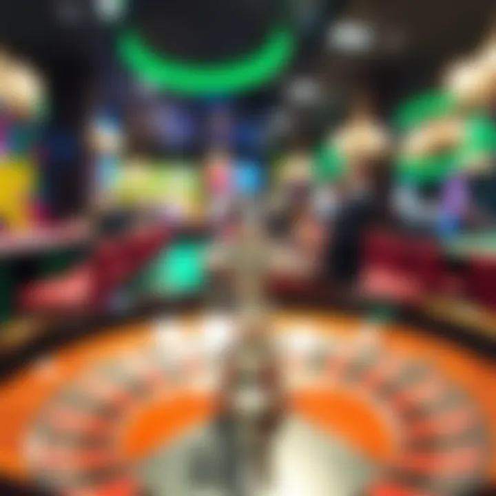 Thrilling Roulette Experience Exciting roulette table at a bustling casino