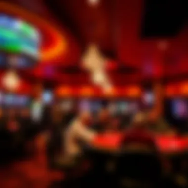 Vibrant Lounge Area at Winstar A vibrant lounge area in Winstar with players socializing