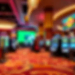 Vibrant gaming floor showcasing promotional banners