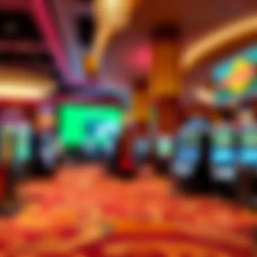 Vibrant gaming floor showcasing promotional banners