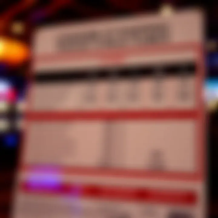 Detailed chart displaying payout structures