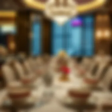 Elegant Dining Experience at Spago Elegant dining setup at Spago featuring exquisite table settings and fine china.