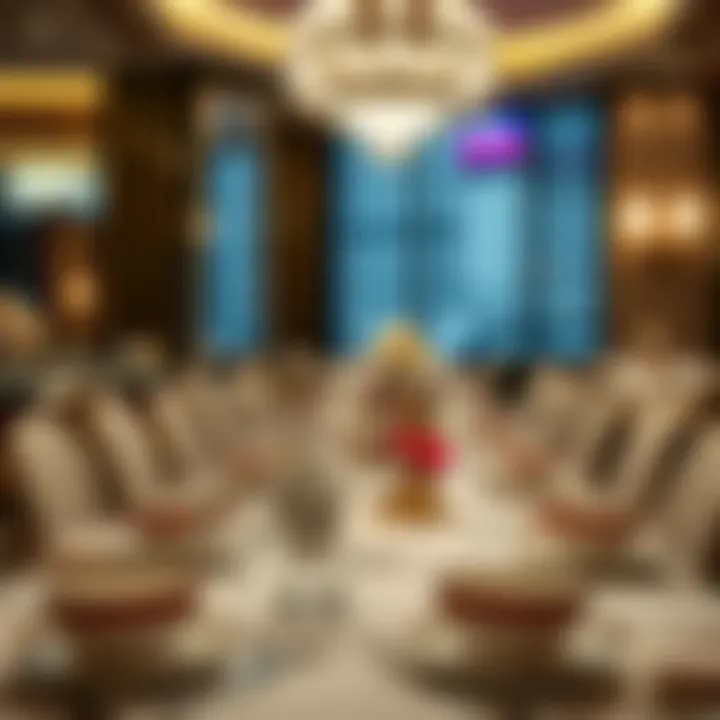 Elegant Dining Experience at Spago Elegant dining setup at Spago featuring exquisite table settings and fine china.