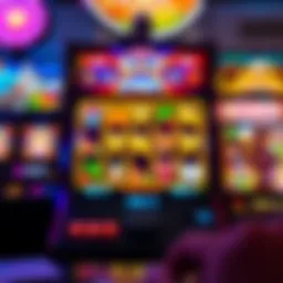 Vibrant slot machine interface showcasing various game elements