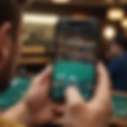 A user engaging with a sports betting app on a smartphone, showcasing an intuitive interface.