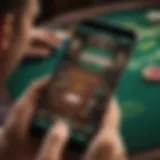 Showcasing a dynamic Texas Hold'em gaming interface on a smartphone