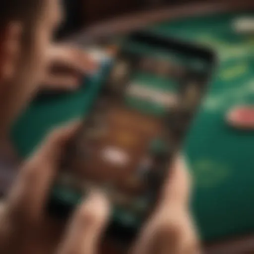 Showcasing a dynamic Texas Hold'em gaming interface on a smartphone