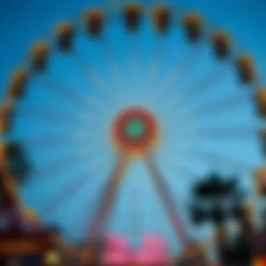 Seasonal decorations around the Big Wheel during summer