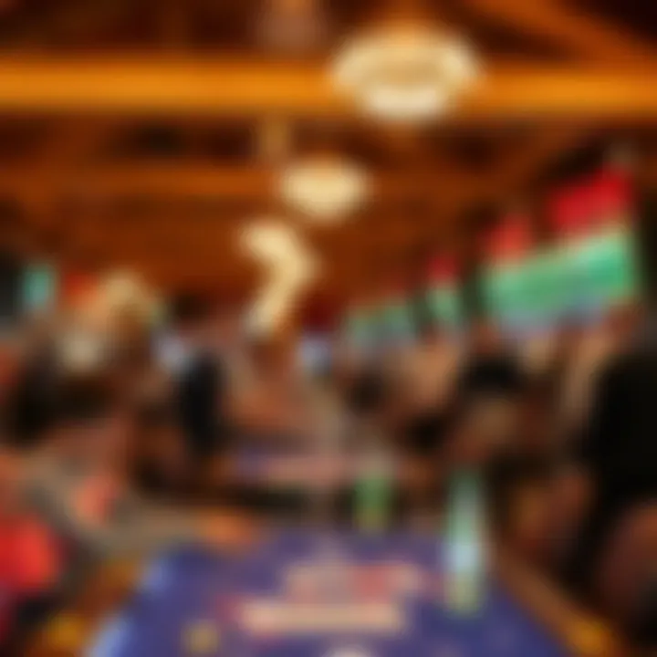 A vibrant view of the Southland racetrack bustling with activity during a live racing event.