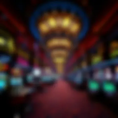 Casino Floor Ambiance Elegant ambiance and decor within a bustling casino floor