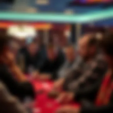 A diverse group of players engaged in a poker tournament