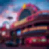 A vibrant scene of a Wheelhouse Casino showcasing its unique architecture