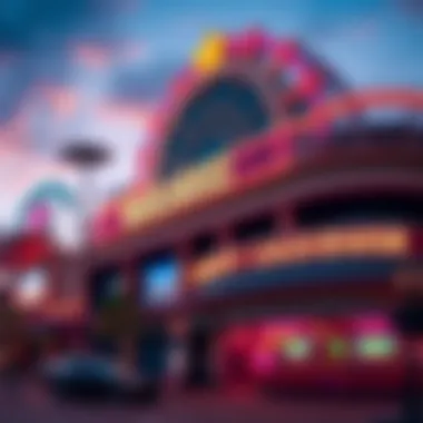 A vibrant scene of a Wheelhouse Casino showcasing its unique architecture