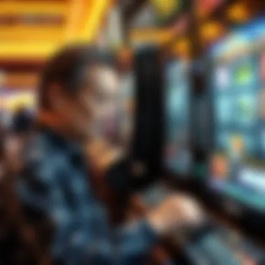 Examining Internal Components of a Slot Machine An individual examining the internal components of a slot machine