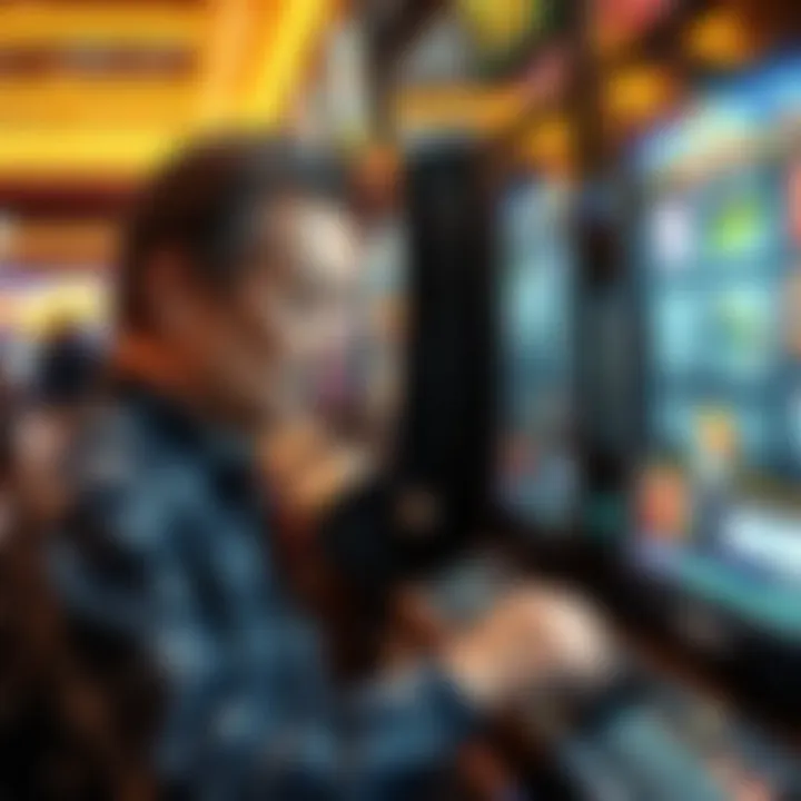 Examining Internal Components of a Slot Machine An individual examining the internal components of a slot machine