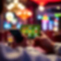 User engaging with a slots app on a smartphone