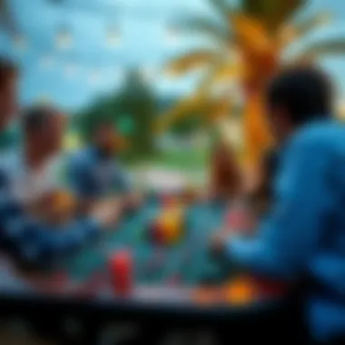 Lively Outdoor Craps Game Group of friends enjoying a lively outdoor craps game