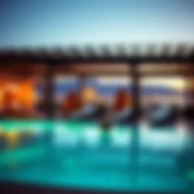 Relaxing pool area with stunning views at the Palms Hotel