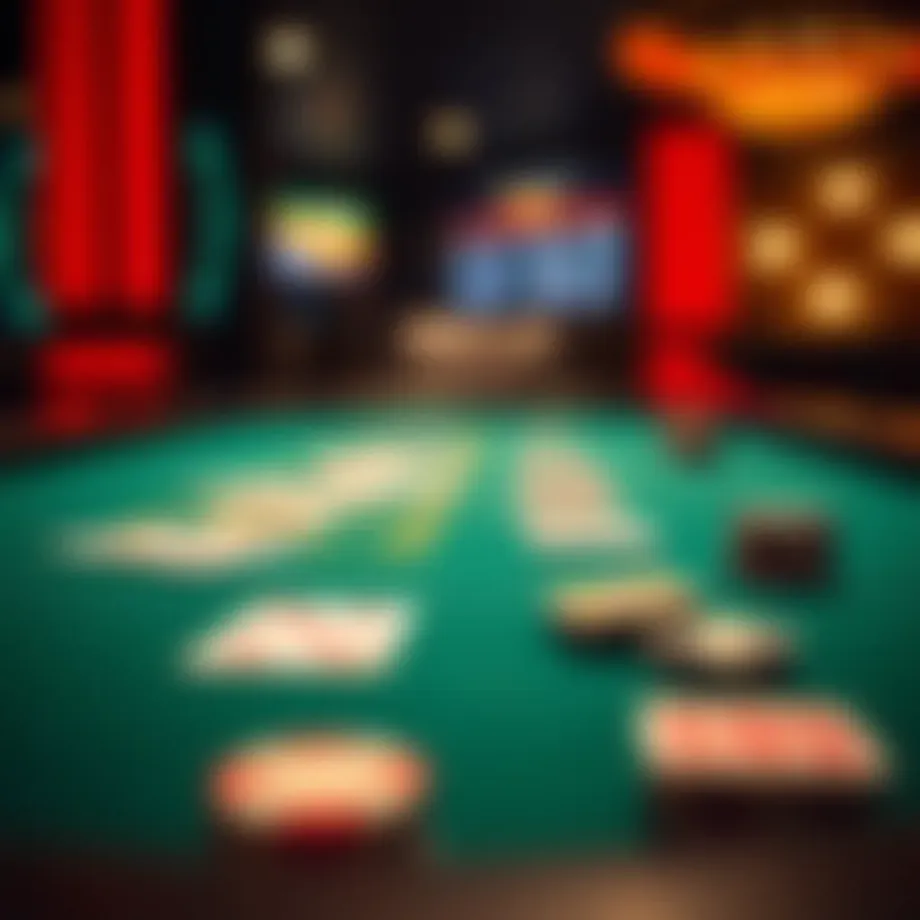 A digital poker table showcasing cards