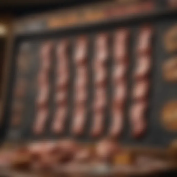 Close-up of bonus features in the Shakin' Bacon slot game