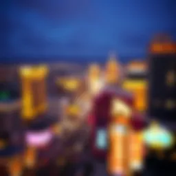 Panoramic view of the Las Vegas Strip at night