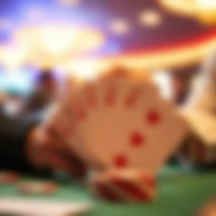 Close-up of Turbo Poker cards being dealt rapidly