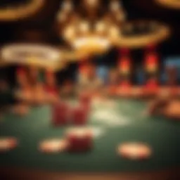 A captivating poker table setup with chips and cards
