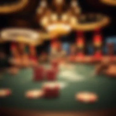 Engaging Poker Table Experience A captivating poker table setup with chips and cards
