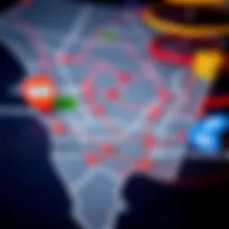 Map highlighting local sportsbooks in the area