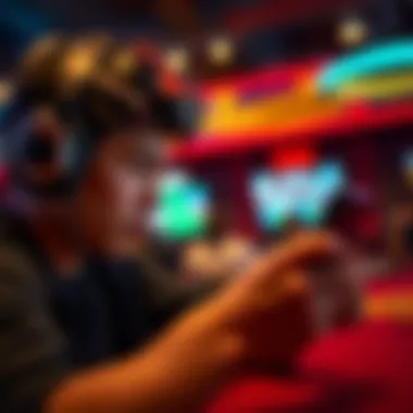 Concentration in Mobile Gaming A gamer intensely focused on their mobile screen