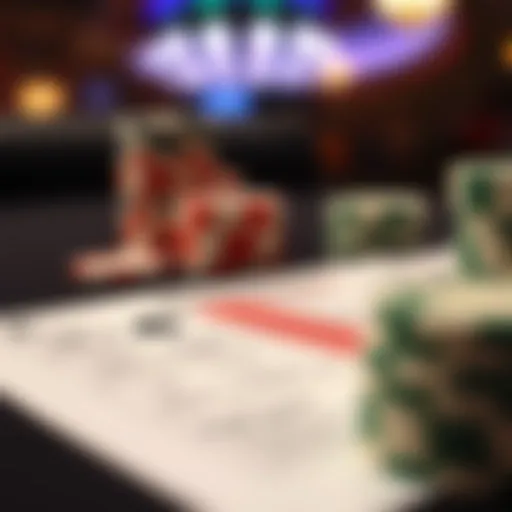 A close-up view of a blackjack strategy card with highlighted sections.