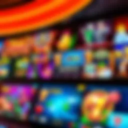 A vibrant digital interface showcasing various online casino games
