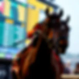 Horse racing betting interface on a digital platform