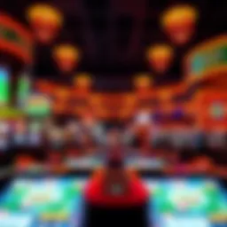 Interior view of Jackpot City Casino showcasing vibrant gaming atmosphere