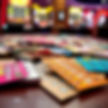 Colorful lottery scratcher tickets spread out on a table