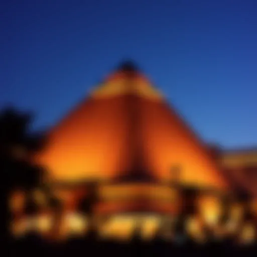 Iconic Pyramid Architecture of Luxor Las Vegas Luxor Las Vegas pyramid exterior view during dusk