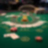 Strategic Blackjack Table Overview A strategic layout of a blackjack table highlighting card counting techniques