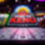 Keno game board showcasing numbers