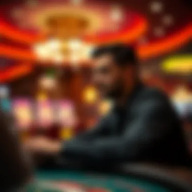 A focused player contemplating their next move in a casino environment