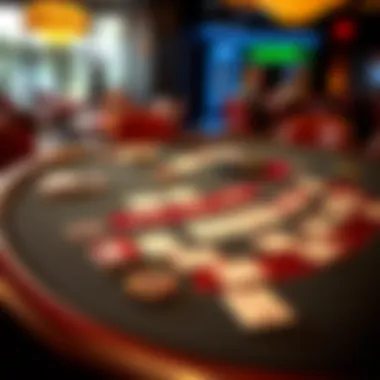 A detailed layout of a blackjack table with card counting notes