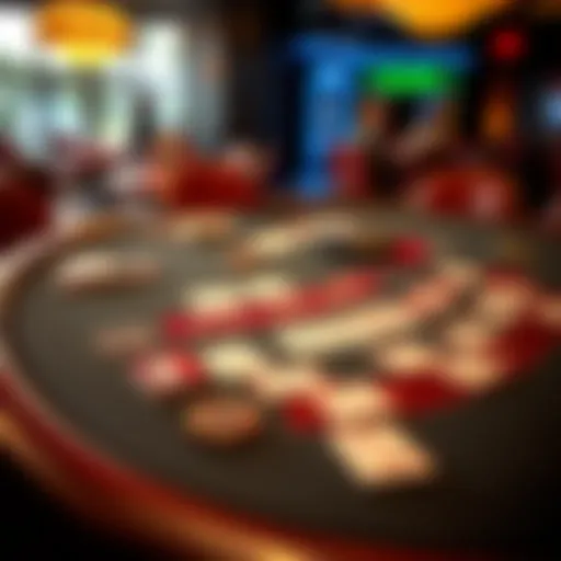 A detailed layout of a blackjack table with card counting notes