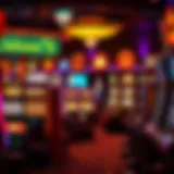 A Colorful Array of Slot Machines at Mohegan Sun Vibrant display of Mohegan Sun slot machines