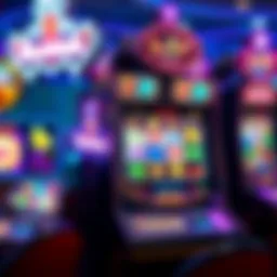 A vibrant illustration of a music-themed slot machine with colorful symbols