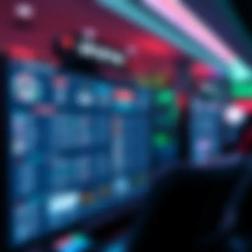 Digital Betting Dashboard A digital dashboard showing various sports betting options